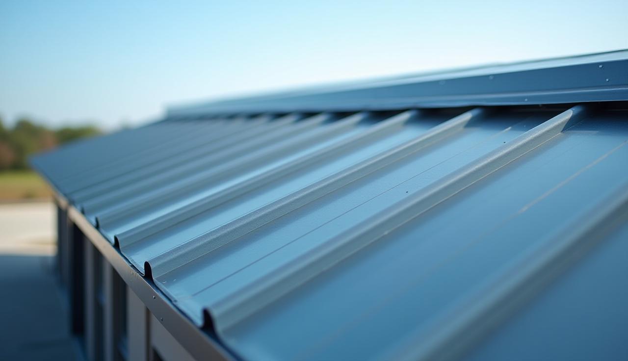Modern metal roofing on a commercial building.